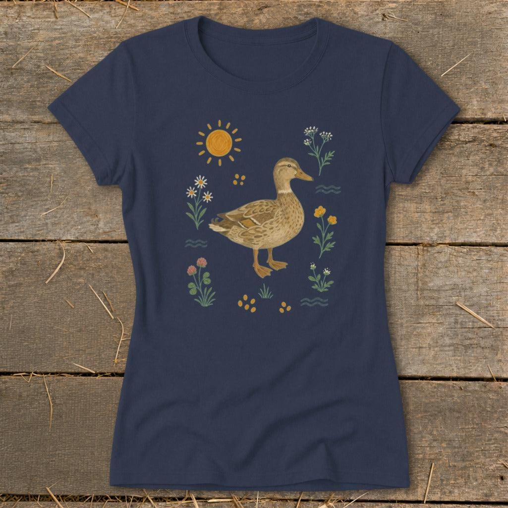 Folk Art Duck Ladies Tee