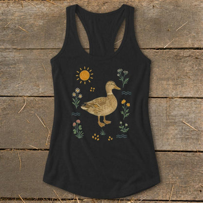 Folk Art Duck Racerback Tank