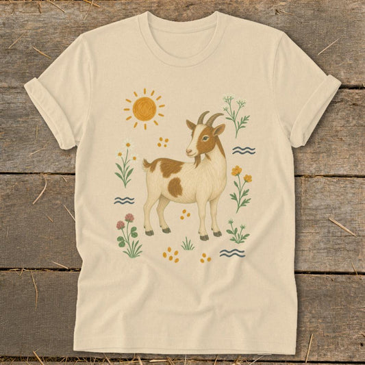 Folk Art Goat Softstyle Tee
