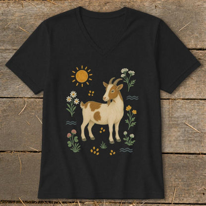 Folk Art Goat V-neck