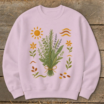 Folk Art Herbs Sweatshirt
