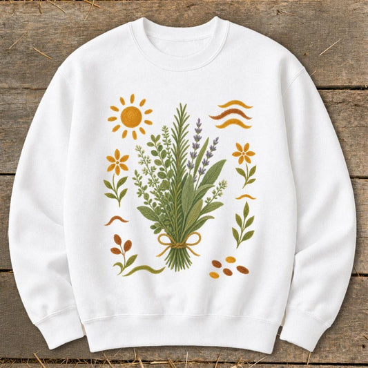 Folk Art Herbs Sweatshirt