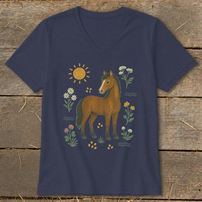 Folk Art Horse V-neck