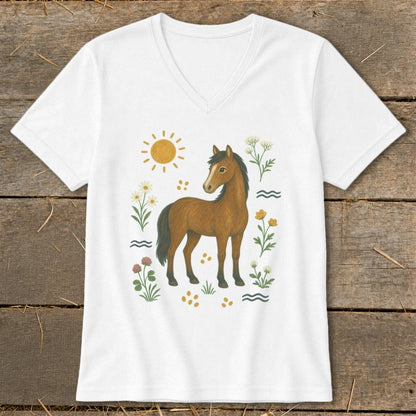 Folk Art Horse V-neck