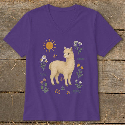 Folk Art Llama V-neck