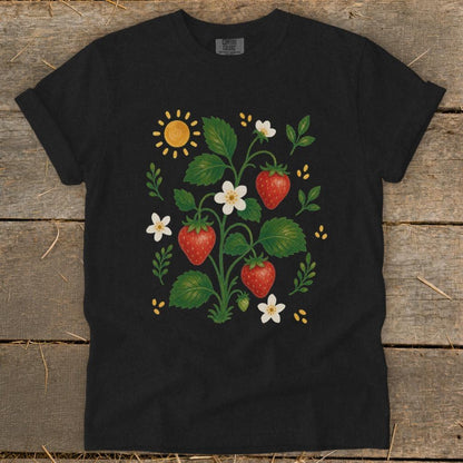 Folk Art Strawberries Signature Tee