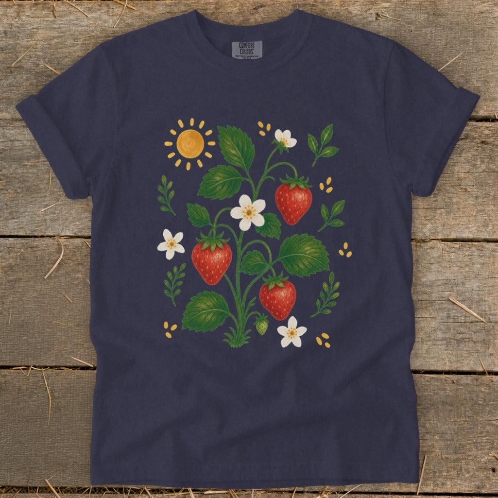 Folk Art Strawberries Signature Tee