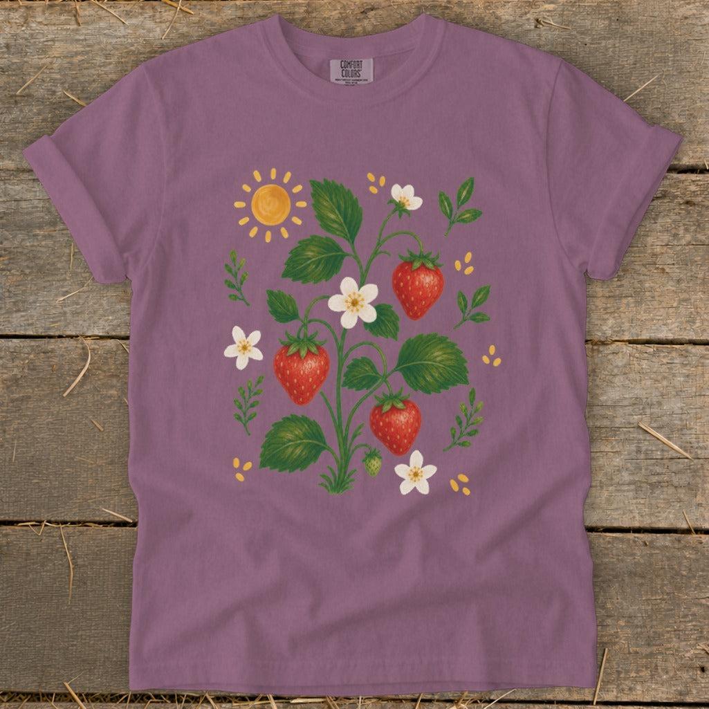 Folk Art Strawberries Signature Tee
