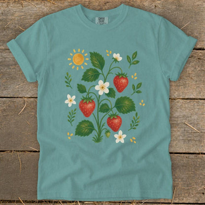 Folk Art Strawberries Signature Tee
