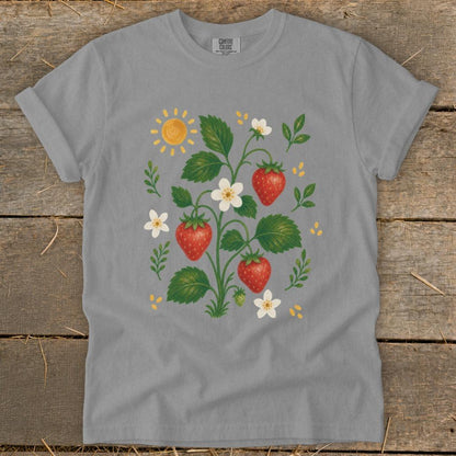 Folk Art Strawberries Signature Tee