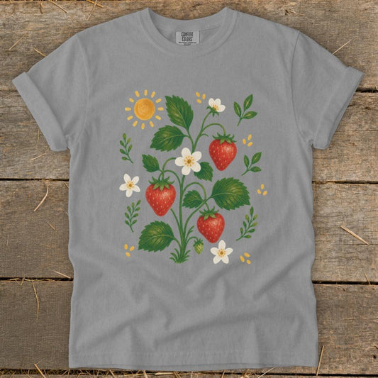 Folk Art Strawberries Signature Tee
