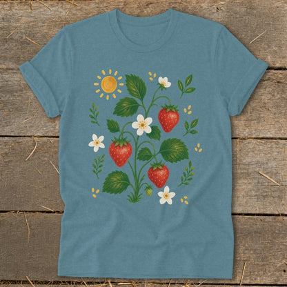Folk Art Strawberries Softstyle Tee