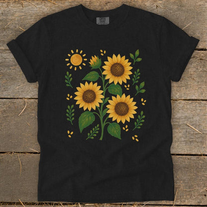 Folk Art Sunflowers Signature Tee