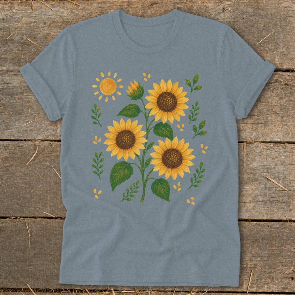 Folk Art Sunflowers Softstyle Tee