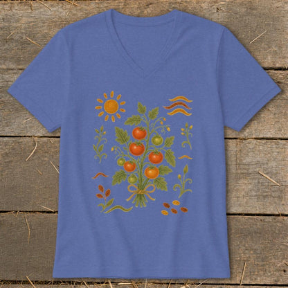 Folk Art Tomatoes V-neck