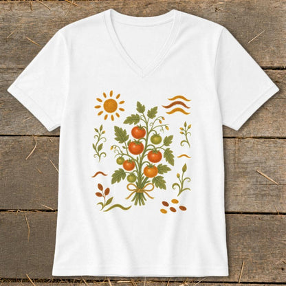 Folk Art Tomatoes V-neck