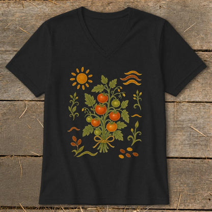 Folk Art Tomatoes V-neck