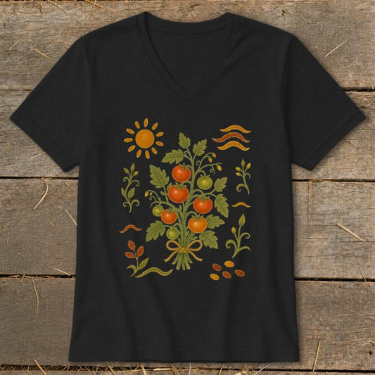 Folk Art Tomatoes V-neck