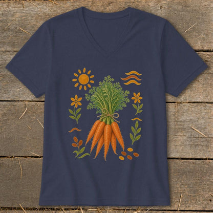 Folk Art Carrots V-neck