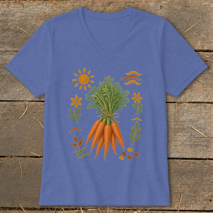 Folk Art Carrots V-neck
