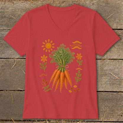 Folk Art Carrots V-neck