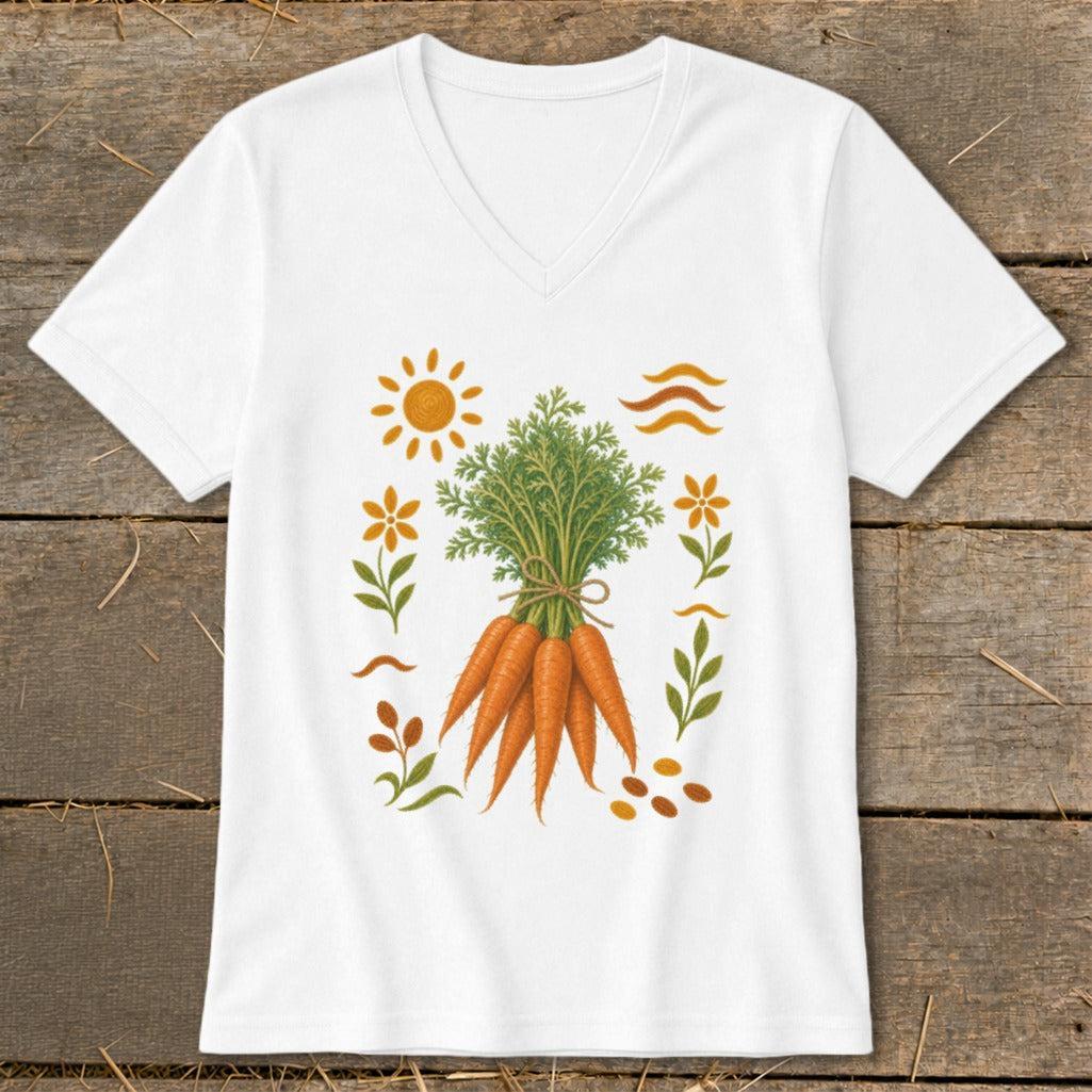 Folk Art Carrots V-neck