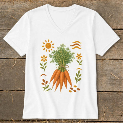 Folk Art Carrots V-neck