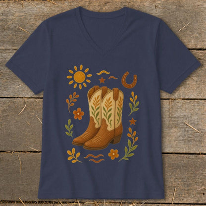 Folk Art Western V-neck