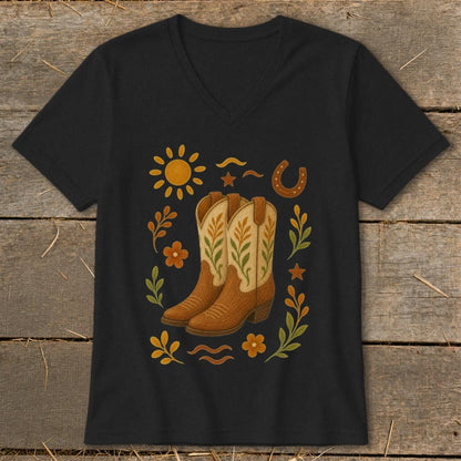 Folk Art Western V-neck