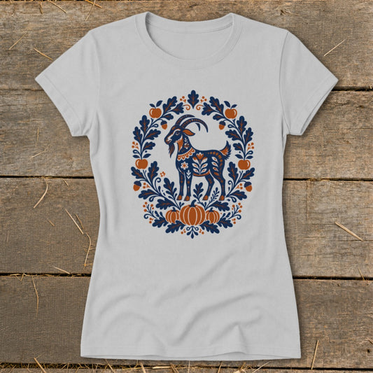 Folk Goat Medallion Ladies Tee
