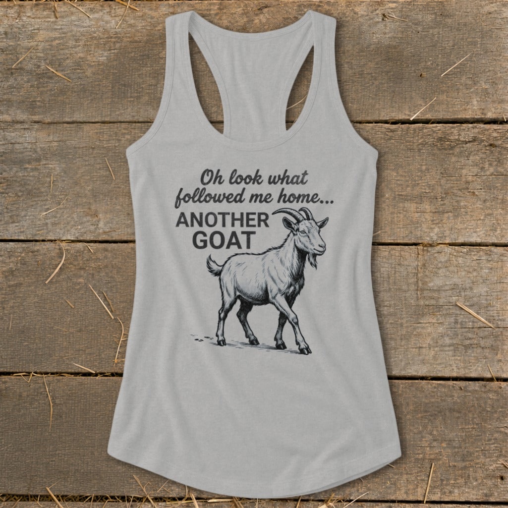Followed Me Home Goat Racerback Tank