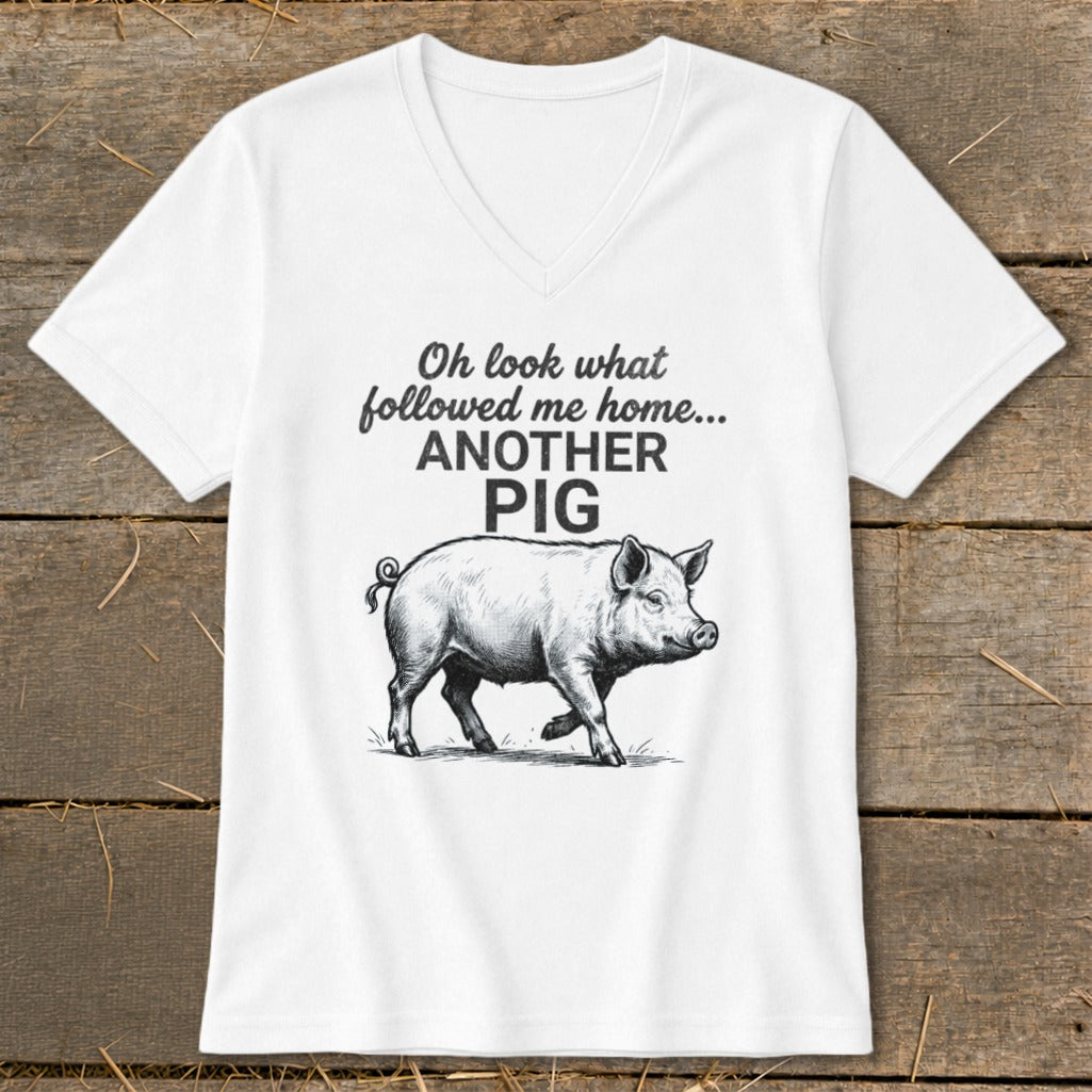 Followed Me Home Pig V-neck