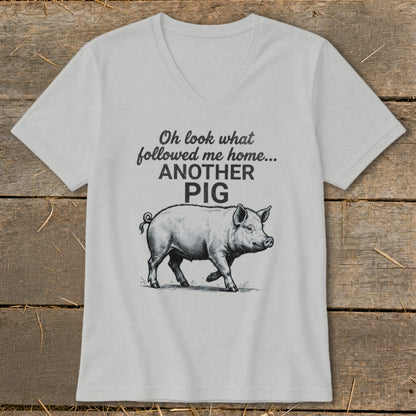 Followed Me Home Pig V-neck