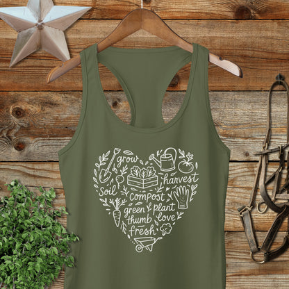 Gardening Heart Racerback Tank