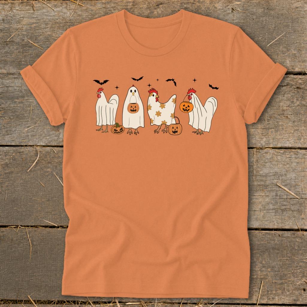 Ghostly Chickens Halloween Softstyle Tee