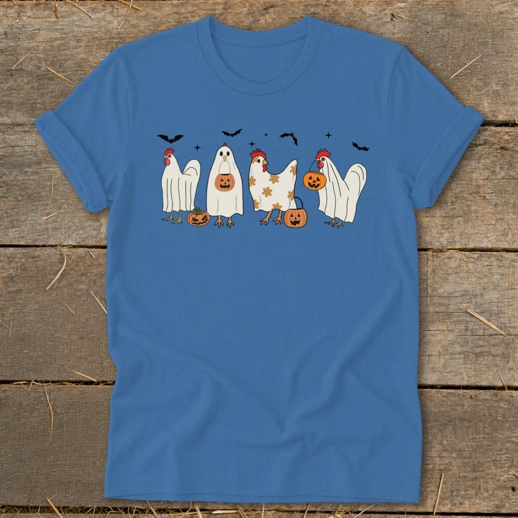 Ghostly Chickens Halloween Softstyle Tee