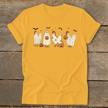 Ghostly Chickens Halloween Softstyle Tee