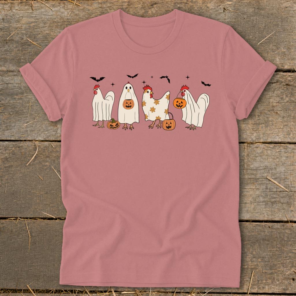Ghostly Chickens Halloween Softstyle Tee