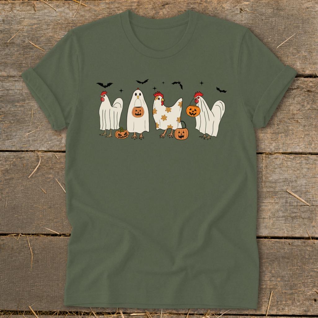 Ghostly Chickens Halloween Softstyle Tee