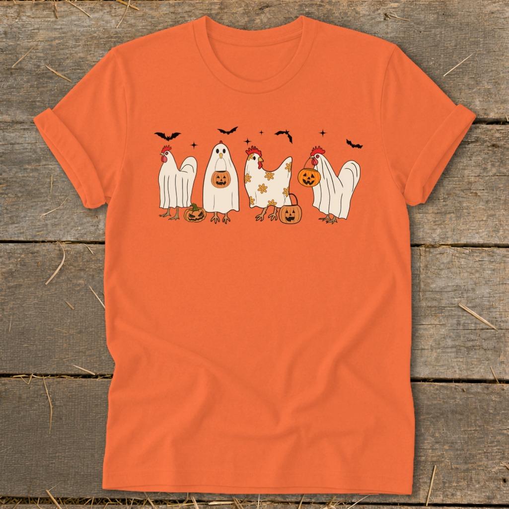 Ghostly Chickens Halloween Softstyle Tee