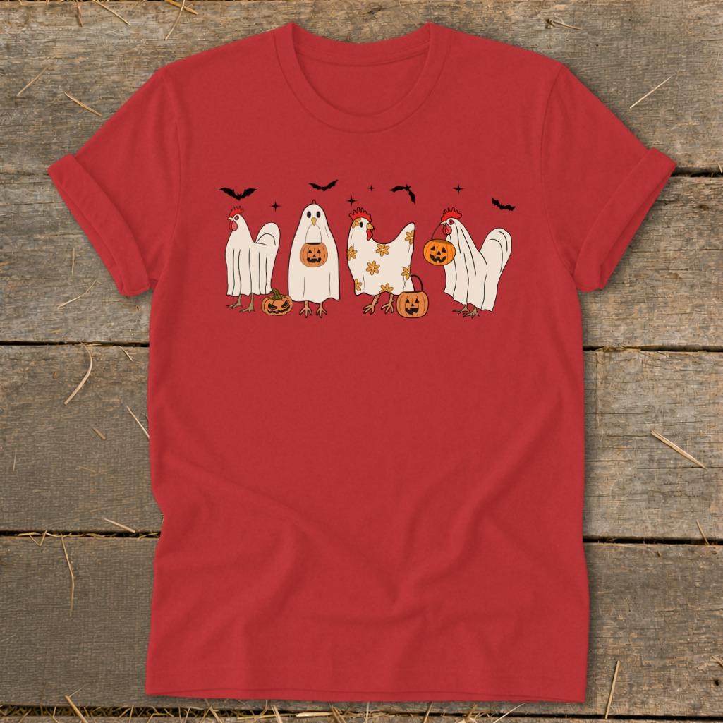 Ghostly Chickens Halloween Softstyle Tee