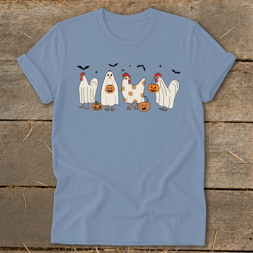 Ghostly Chickens Halloween Softstyle Tee