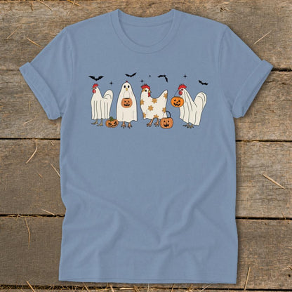 Ghostly Chickens Halloween Softstyle Tee