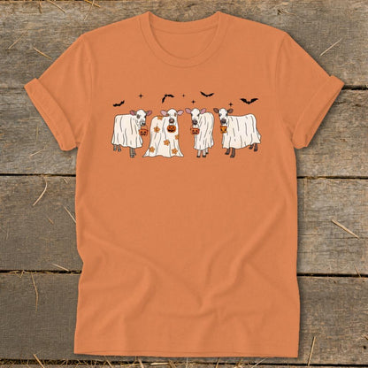 Ghostly Cows Halloween Softstyle Tee