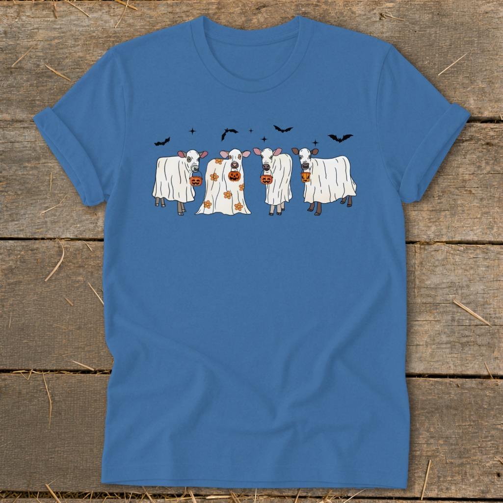 Ghostly Cows Halloween Softstyle Tee