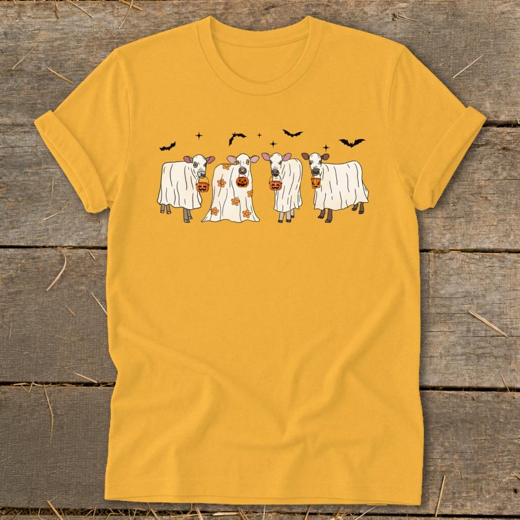 Ghostly Cows Halloween Softstyle Tee