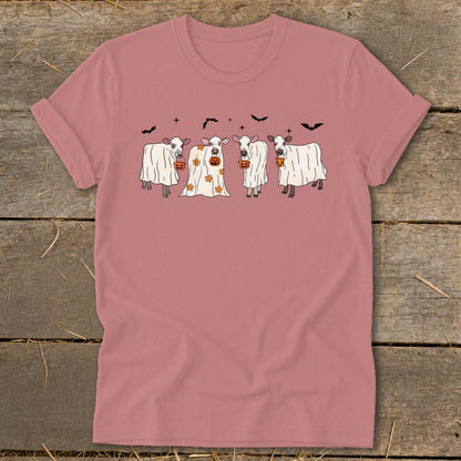 Ghostly Cows Halloween Softstyle Tee