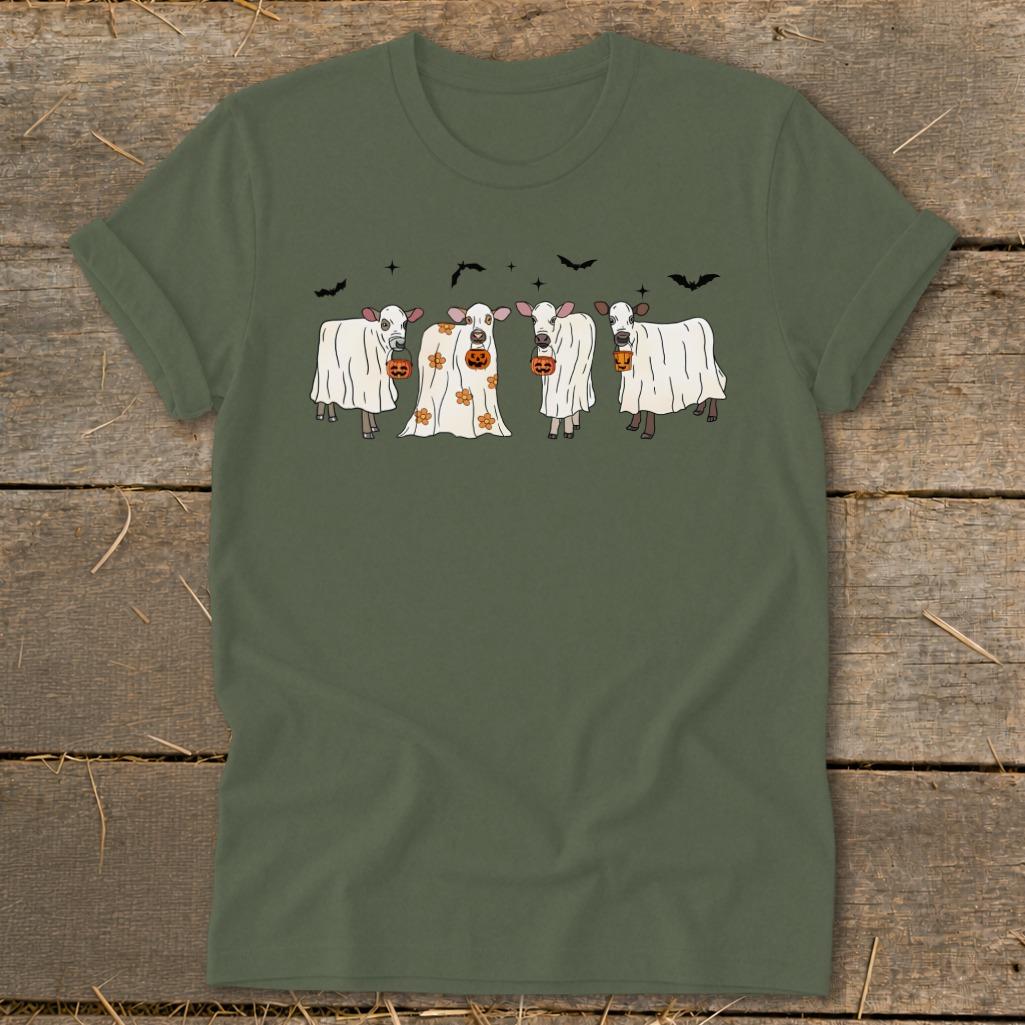 Ghostly Cows Halloween Softstyle Tee