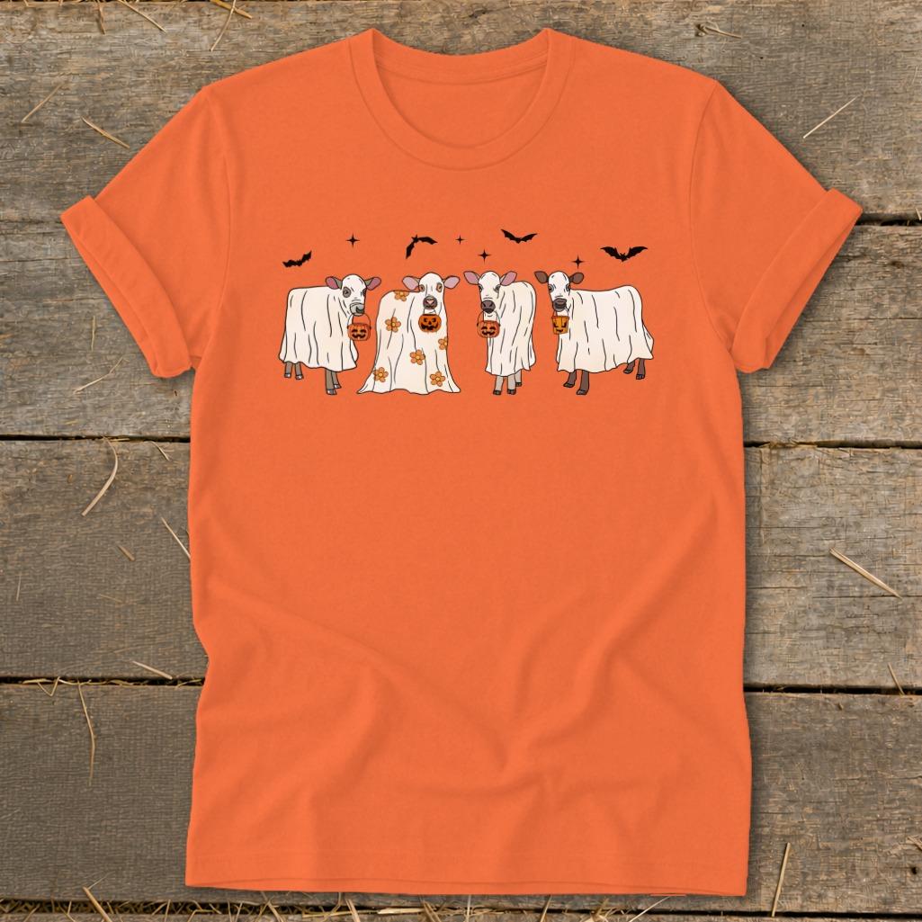 Ghostly Cows Halloween Softstyle Tee