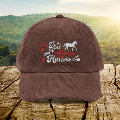 Girl Who Loves Horses - Corduroy Cap
